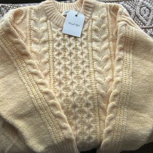 Brand new yellow cable stitch sweater